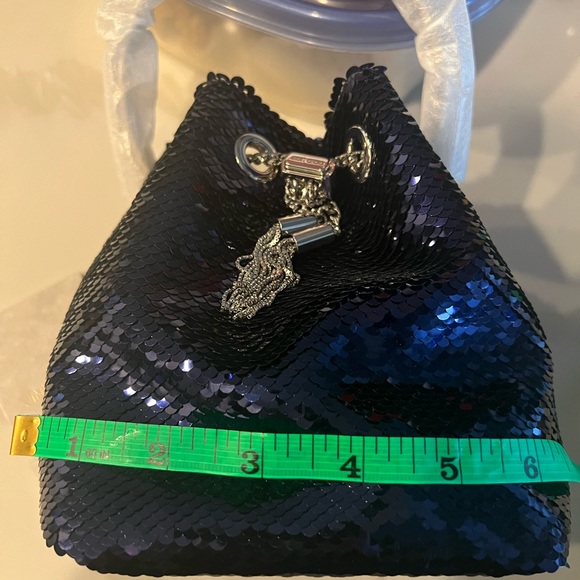 NWT Jimmy Choo Sequined Micro Bon Bon Ink Blue - Picture 12 of 12